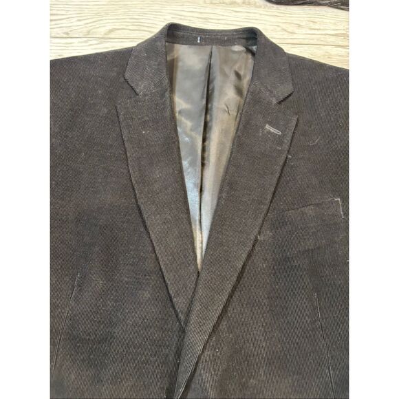 Stafford classic fit black corduroy sports coat suit jacket size 46R - Picture 5 of 12